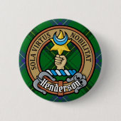 Clan Henderson Wappen über Tartan Button (Vorderseite)