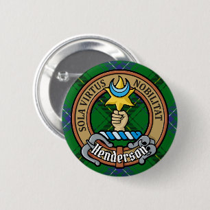 Clan Henderson Wappen über Tartan Button