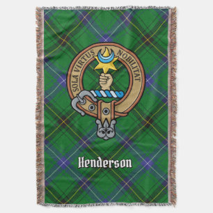 Clan Henderson-Wappen über Tartan Decke