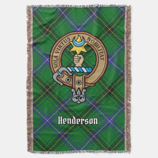 Clan Henderson-Wappen über Tartan Decke (Vorderseite Vertikal)