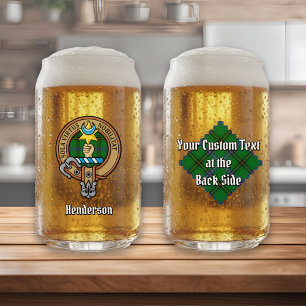 Clan Henderson Wappen über Tartan Dosenglas