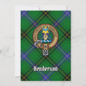 Clan Henderson Wappen über Tartan Einladung (Rückseite)