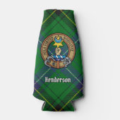 Clan Henderson Wappen über Tartan Flaschenkühler (Vorderseite)