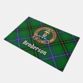 Clan Henderson Wappen über Tartan Fußmatte (Schrägansicht)