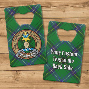 Clan Henderson Wappen über Tartan Geldbeutel Flaschenöffner