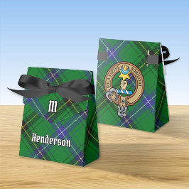 Clan Henderson Wappen über Tartan Geschenkschachtel