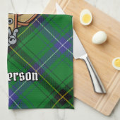 Clan Henderson Wappen über Tartan Geschirrtuch (Viertel Falte)