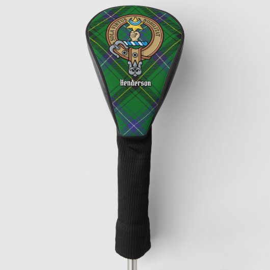 Clan Henderson Wappen über Tartan Golf Headcover (Vorderseite)