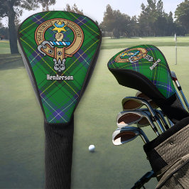 Clan Henderson Wappen über Tartan Golf Headcover