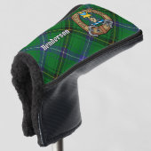 Clan Henderson Wappen über Tartan Golf Headcover (3/4 Vorderseite)