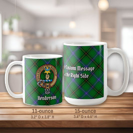 Clan Henderson Wappen über Tartan Kaffeetasse