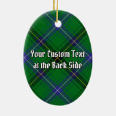 Clan Henderson Wappen über Tartan Keramik Ornament (Hinten)