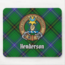 Clan Henderson Wappen über Tartan