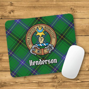 Clan Henderson Wappen über Tartan Mousepad