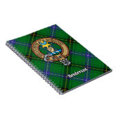 Clan Henderson Wappen über Tartan Notizblock (Rechte Seite)