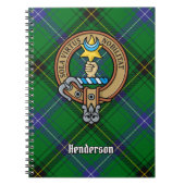 Clan Henderson Wappen über Tartan Notizblock (Vorderseite)
