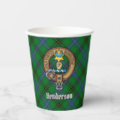 Clan Henderson Wappen über Tartan Pappbecher (Vorderseite)