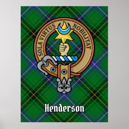 Clan Henderson Wappen über Tartan Poster