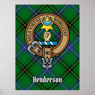 Clan Henderson Wappen über Tartan Poster