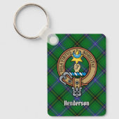 Clan Henderson Wappen über Tartan Schlüsselanhänger (Vorderseite)