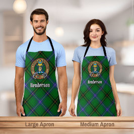 Clan Henderson Wappen über Tartan Schürze