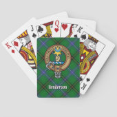 Clan Henderson Wappen über Tartan Spielkarten (Rückseite)