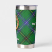 Clan Henderson Wappen über Tartan Thermobecher (Links)
