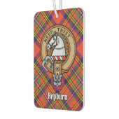 Clan Hepburn Wappen über Tartan Autolufterfrischer (Links)