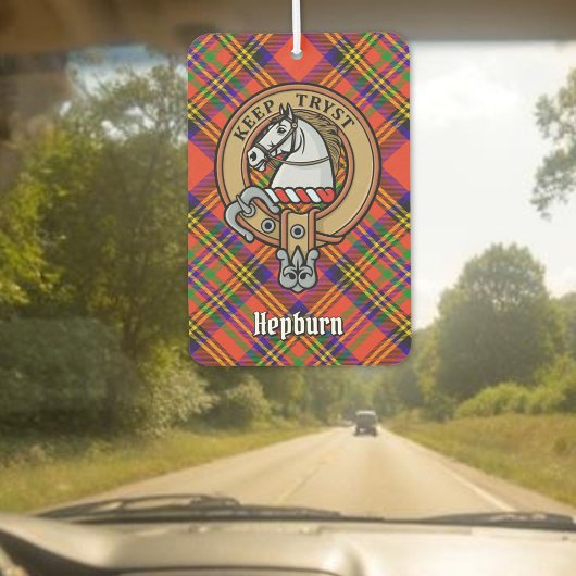 Clan Hepburn Wappen über Tartan Autolufterfrischer