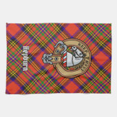 Clan Hepburn Wappen über Tartan Geschirrtuch (Horizontal)