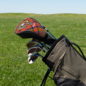Clan Hepburn Wappen über Tartan Golf Headcover (In SItu)