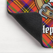Clan Hepburn Wappen über Tartan Mousepad (Ecke)