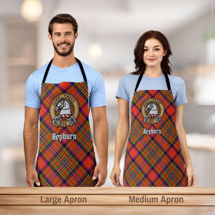 Clan Hepburn Wappen über Tartan Schürze