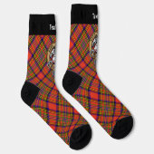 Clan Hepburn Wappen über Tartan Socken (Rechts)