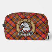 Clan Hepburn-Wappen über Tartan Waschbeutel (Vorderseite)