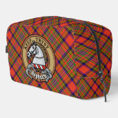Clan Hepburn-Wappen über Tartan Waschbeutel (Rechte Ecke)