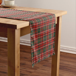 Clan heuen roten und grünen schottischen Tartan Kurzer Tischläufer