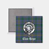Clan Hope Wappen Abzeichen & Tartan Magnet (Vorderseite/Rückseite)