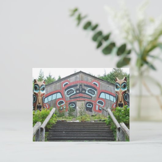 Clan House and totem poles, Ketchikan, Alaska Postkarte (Stehend Vorderseite)