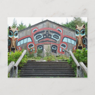 Clan House and totem poles, Ketchikan, Alaska Postkarte