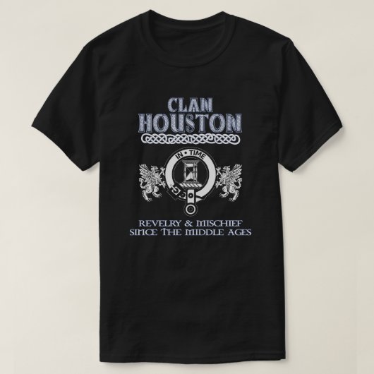 Clan Houston Wappen Schottischer Clans Schottische T-Shirt (Design vorne)