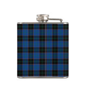Clan Hume Tartan Kariertes Monogramm Blau und Schw Flachmann (Rückseite)