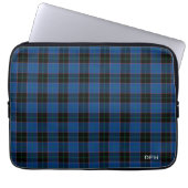 Clan Hume Tartan Kariertes Monogramm Blau und Schw Laptopschutzhülle (Vorderseite)