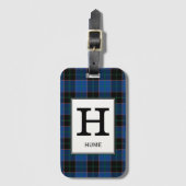 Clan Hume Tartan Mit Monogramm Gepäckanhänger (Vorderseite Vertikal)