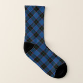 Clan Hume Tartan Royal Blue und Black Kariert Socken (Rechts - Außen)