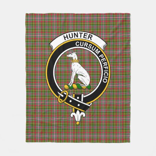 Clan Hunter 1819 Tartan Kariert Fleecedecke (Vorderseite)