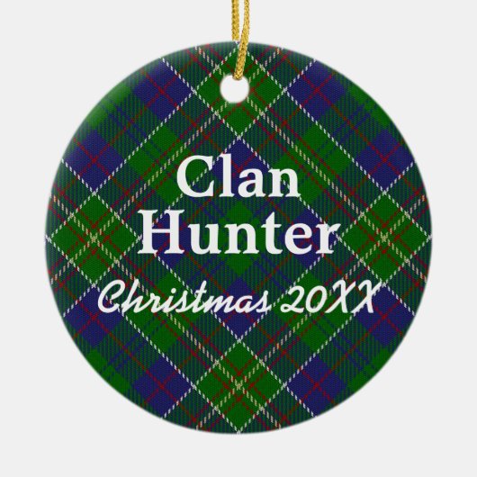 Clan Hunter Scottish Tartan Keramikornament (Vorne)