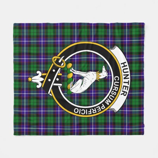 Clan Hunter Tartan Kariert Fleecedecke (Vorderseite (Horizontal))