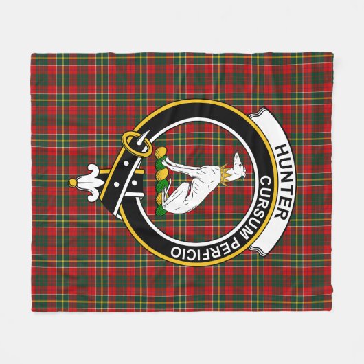 Clan Hunter (USA) Tartan Kariert Fleecedecke (Vorderseite (Horizontal))