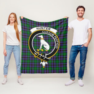 Clan Hunter von Peeblesshire Tartan Kariert Fleecedecke